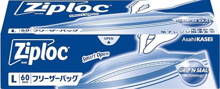 【大容量】ジップロック フリーザーバッグ L 60枚入